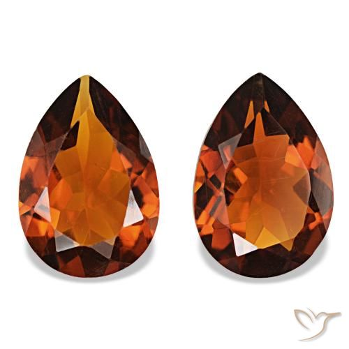 2.81 ct natürliche Deep Orange - Brown Citrin-Edelsteine, Birnenform, VVS-VS