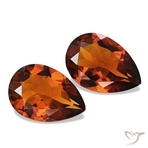 2.81 ct natürliche Deep Orange - Brown Citrin-Edelsteine, Birnenform, VVS-VS
