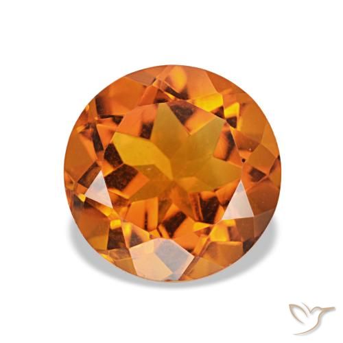 1.89ct tieforange Citrin, Runden, VVS-VS
