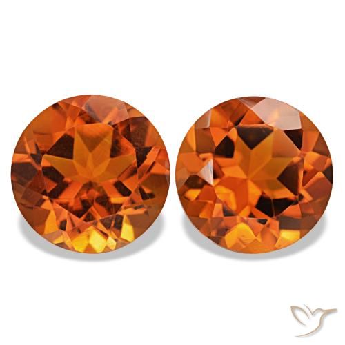 3.58 ct natürliche rötlich-orange Citrin-Edelsteine, Rund Schliff, VVS-VS