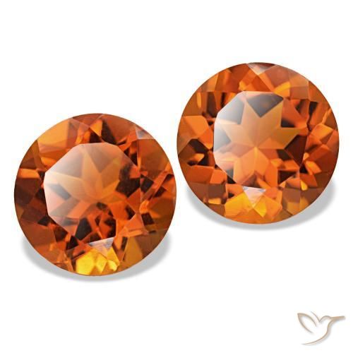 3.58 ct natürliche rötlich-orange Citrin-Edelsteine, Rund Schliff, VVS-VS