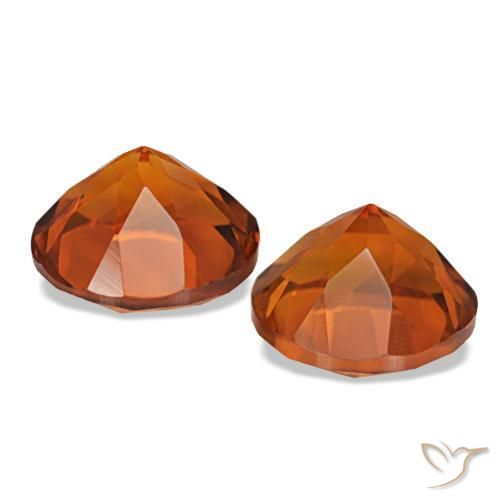 3.58 ct natürliche rötlich-orange Citrin-Edelsteine, Rund Schliff, VVS-VS
