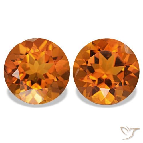 3.71 ct natürliche rötlich-orange Citrin-Edelsteine, Rund Schliff, VS