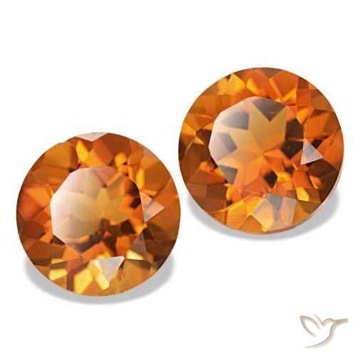 3.71 ct natürliche rötlich-orange Citrin-Edelsteine, Rund Schliff, VS