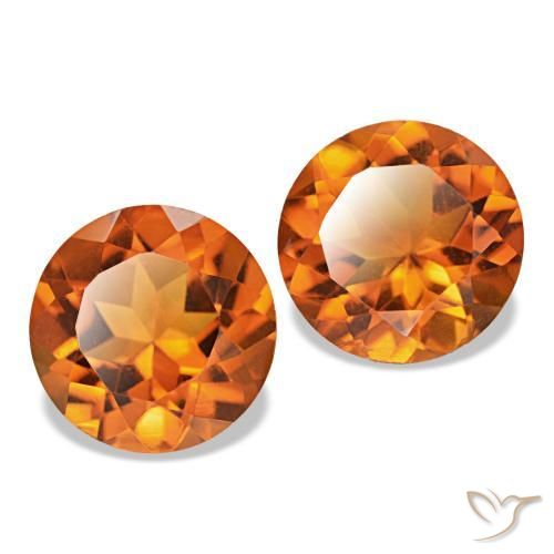 3.43 ct natürliche Feuerorange Citrin-Edelsteine, Rund Schliff, VS