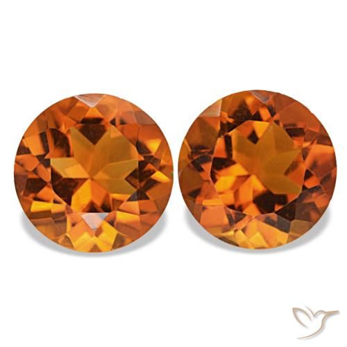 3.28 ct natürliche Medium Dark-Orange Citrin-Edelsteine, Rund Schliff, VVS-VS