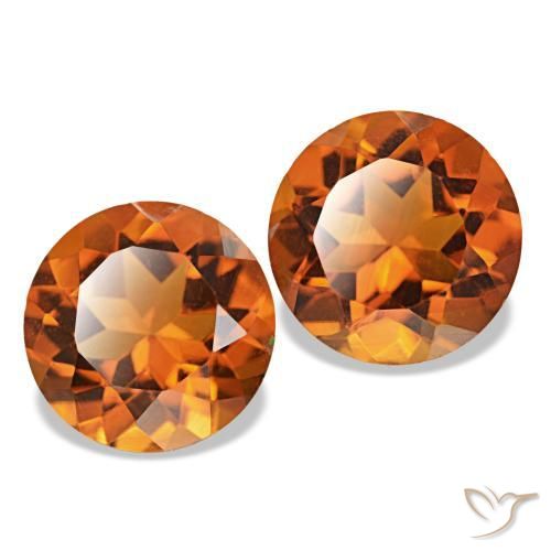 3.28 ct natürliche Medium Dark-Orange Citrin-Edelsteine, Rund Schliff, VVS-VS