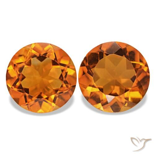 3,22 ct natürliche Feuerorange Citrin-Edelsteine, Rund Schliff, VS