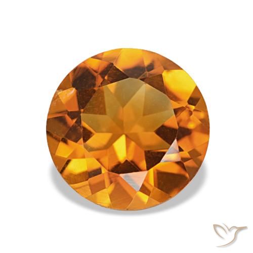 1.74ct orange-braun Citrin, Runden, VS