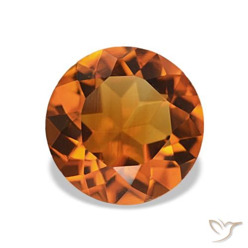 1,61 ctw natürlicher Tiefes Orange Citrin, Rund Schliff, VS