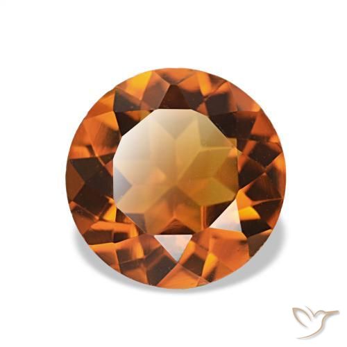 1,61 ctw natürlicher Tiefes Orange Citrin, Rund Schliff, VS