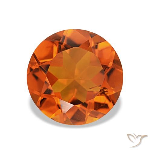 1,57 ctw natürlicher Tiefes Orange Citrin, Rundschliff, VS