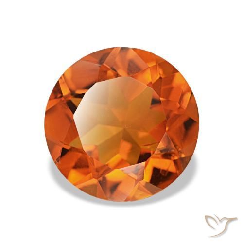 1,57 ctw natürlicher Tiefes Orange Citrin, Rundschliff, VS
