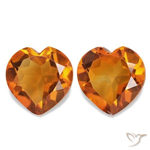 2.11 ct natürliche Mittelorange Citrin-Edelsteine, Herzform, VVS