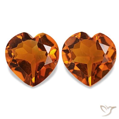 1.97ctw amber orange citrin, herz, VS