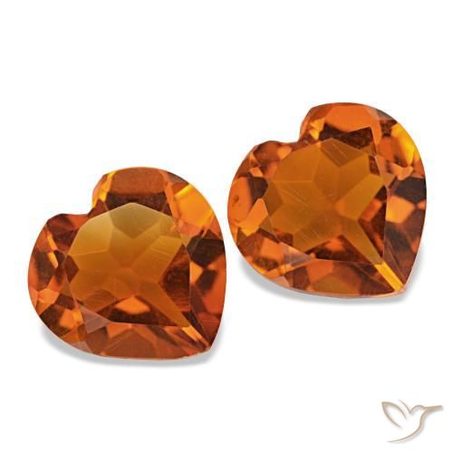 1,97 ct natürliche Amber Orange Citrin-Edelsteine, Herzform, VS