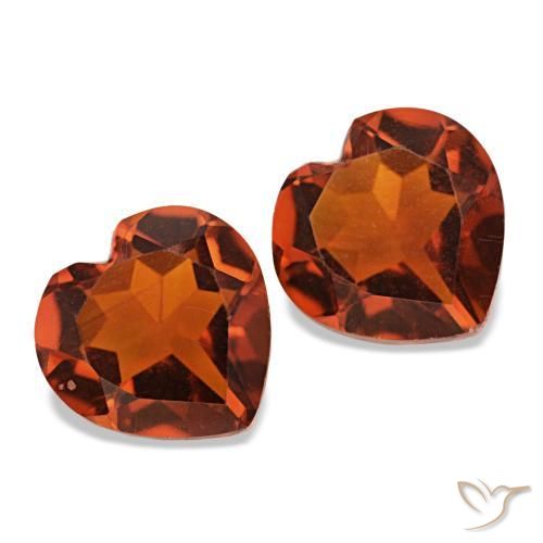 2.09 ct natürliche rötlich-orange Citrin-Edelsteine, Herzform, VS