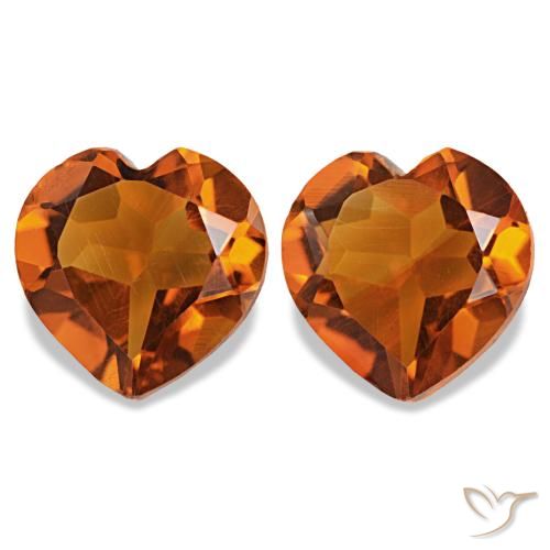 2,14 ct natürliche Mittelorange Citrin-Edelsteine, Herzform, VS