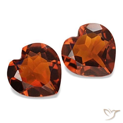 1.93 ct natürliche tiefrötlich-orange Citrin-Edelsteine, Herzform, VVS