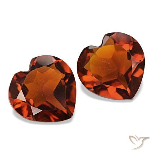 2,02 ct natürliche Tief rötlich orange Citrin-Edelsteine, Herzform, VVS
