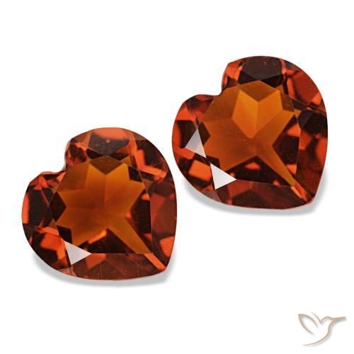 1.95 ct natürliche tiefrötlich-orange Citrin-Edelsteine, Herzform, VVS