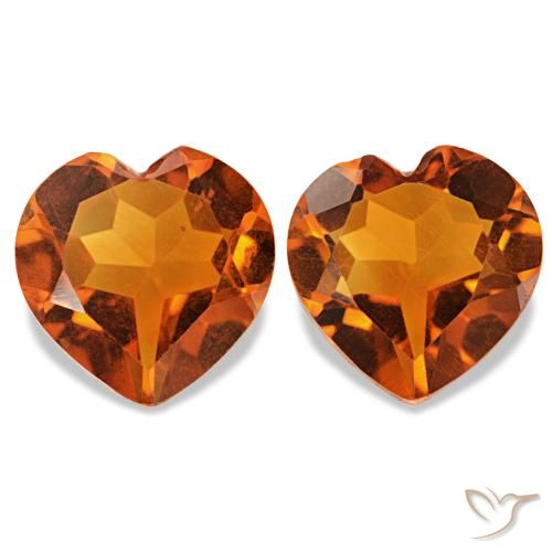 1,97 ct natürliche Mittelorange Citrin-Edelsteine, Herzform, VVS