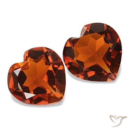2,02 ct natürliche Dunkelorange Citrin-Edelsteine, Herzform, VVS