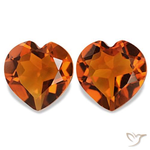 2.00 ct natürliche rötlich-orange Citrin-Edelsteine, Herzform, VVS