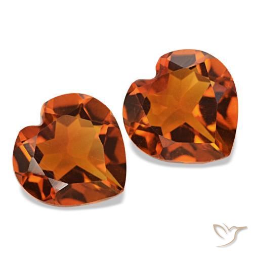 2.00 ct natürliche rötlich-orange Citrin-Edelsteine, Herzform, VVS
