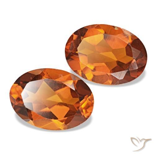 1,45 ct natürliche orangefarbener Citrin-Edelsteine, Oval Schliff, VS