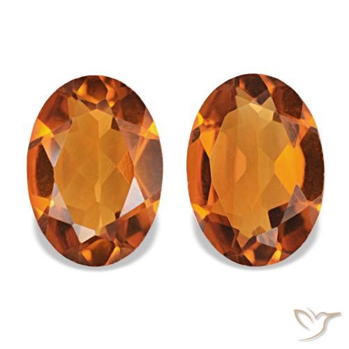 1,28 ct natürliche orangefarbener Citrin-Edelsteine, Oval Schliff, VVS-VS