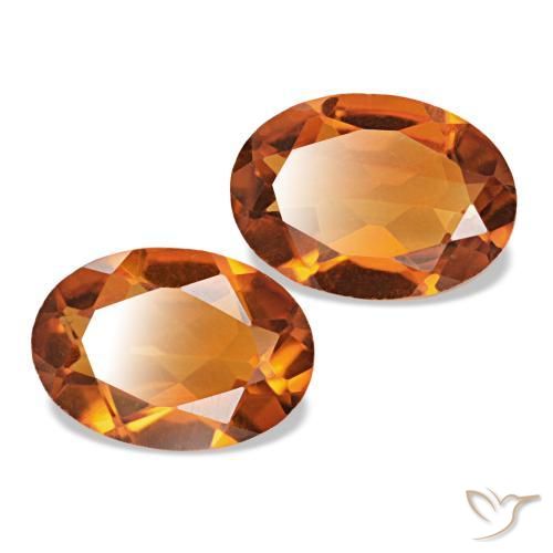 1,28 ct natürliche orangefarbener Citrin-Edelsteine, Oval Schliff, VVS-VS
