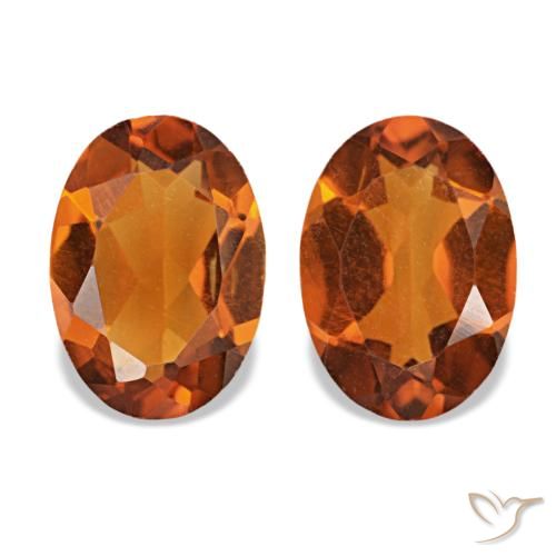 1,28 ct natürliche orangefarbener Citrin-Edelsteine, Oval Schliff, VVS-VS