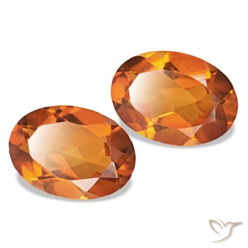 1,34 ct natürliche orangefarbener Citrin-Edelsteine, Oval Schliff, VS