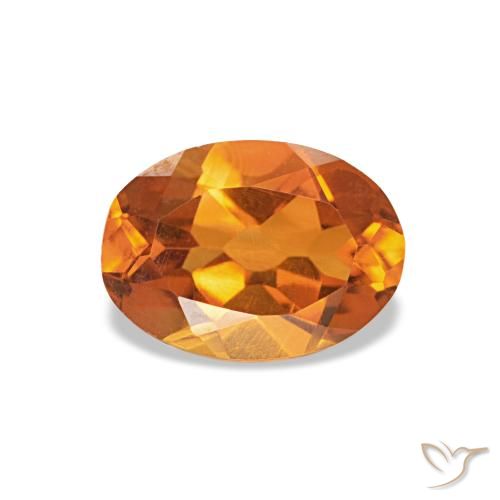 0.64ct Orangefarbener Citrin, Oval, VVS-VS