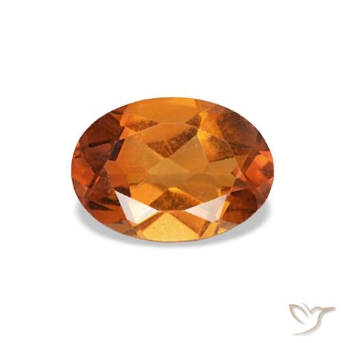 0,71 ctw natürlicher orangefarbener Citrin, Oval Schliff, VVS-VS