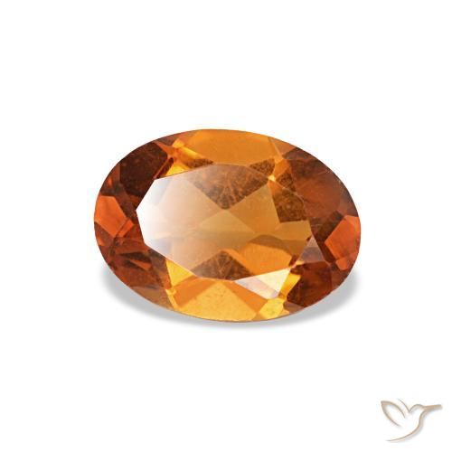 0,71 ctw natürlicher orangefarbener Citrin, Oval Schliff, VVS-VS