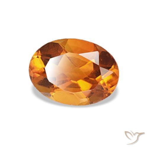 0,74 ctw natürlicher orangefarbener Citrin, Oval Schliff, VVS-VS