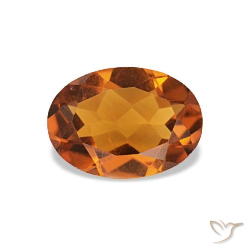 0,67 ctw natürlicher orangefarbener Citrin, Oval Schliff, VVS-VS