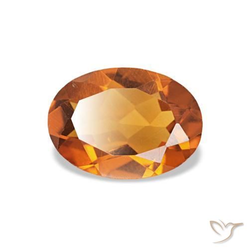 0,67 ctw natürlicher orangefarbener Citrin, Oval Schliff, VVS-VS