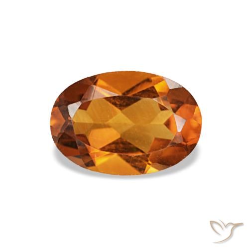 0,67 ctw natürlicher Orangebraun Citrin, Oval Schliff, VS