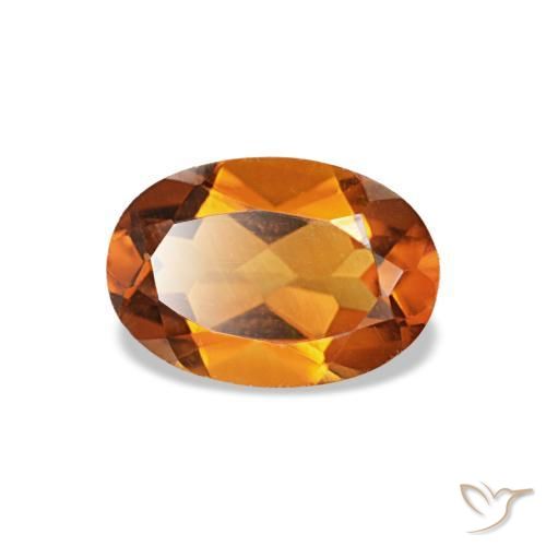 0,67 ctw natürlicher Orangebraun Citrin, Oval Schliff, VS