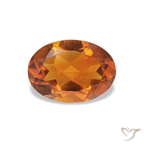 0,69 ctw natürlicher orangefarbener Citrin, Oval Schliff, VVS-VS