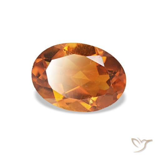 0,69 ctw natürlicher orangefarbener Citrin, Oval Schliff, VVS-VS