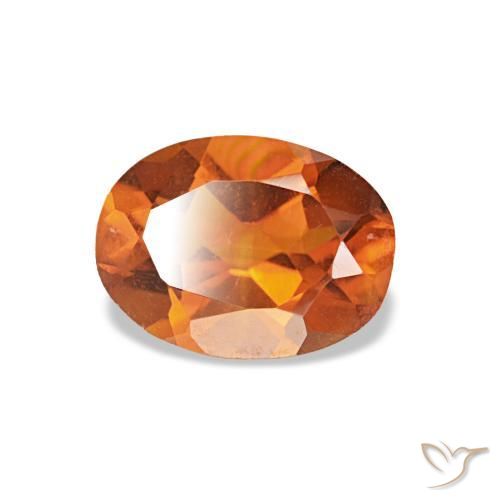 0,64 ctw natürlicher orangefarbener Citrin, Oval Schliff, VS
