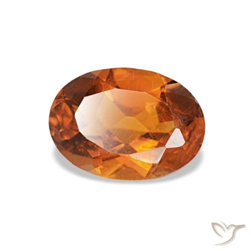0,71 ctw natürlicher orangefarbener Citrin, Oval Schliff, VVS-VS