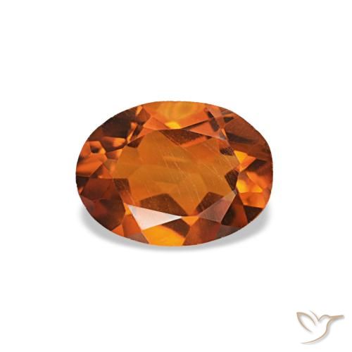 0,60 ctw natürlicher orangefarbener Citrin, Oval Schliff, VVS-VS