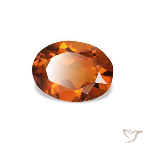0,60 ctw natürlicher orangefarbener Citrin, Oval Schliff, VVS-VS