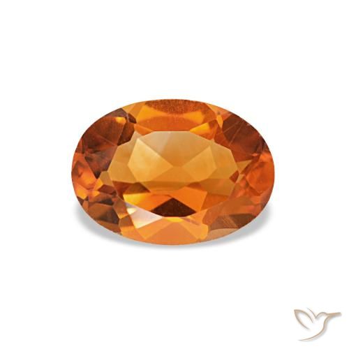 0.71ct Orangefarbener Citrin, Oval, VVS-VS