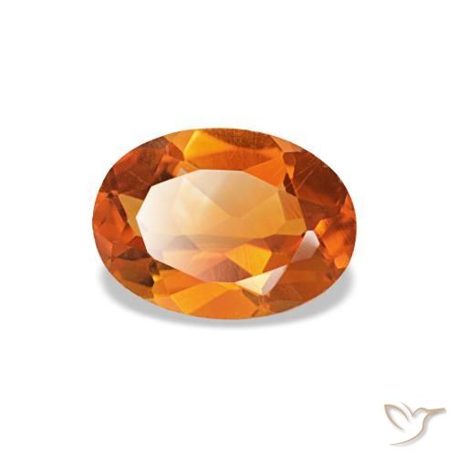 0,71 ctw natürlicher orangefarbener Citrin, Oval Schliff, VVS-VS